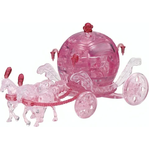 Ventura Games 67 Piece 3D Crystal Royal Carriage Puzzle - Pink
