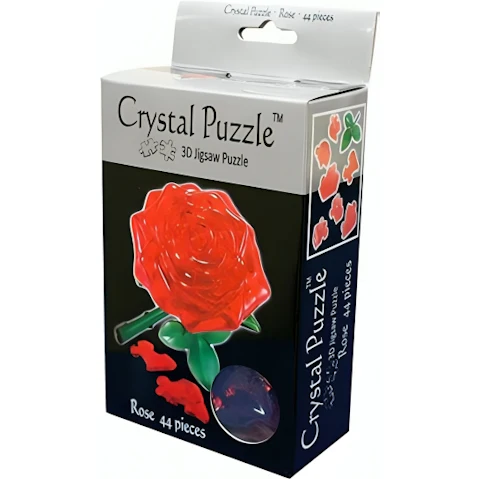 Ventura Games 44 Piece 3D Crystal Puzzle - Red Rose