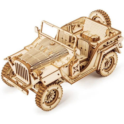 Robotime DIY 1:18 Scale Jeep Model Army Field Car 3D Puzzle Kit