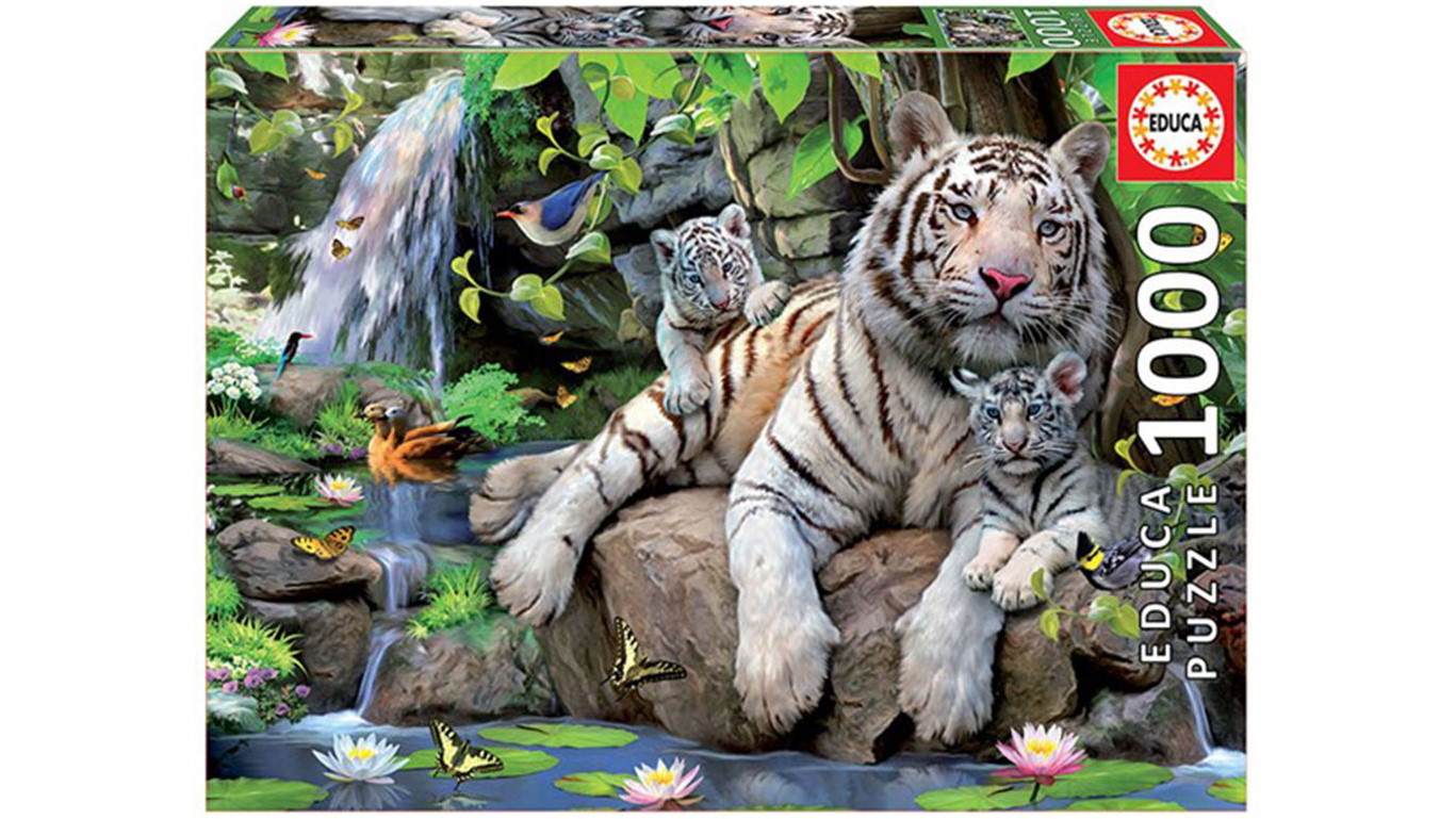 Educa Puzzle Collection White Tigers 1000-Piece Puzzle