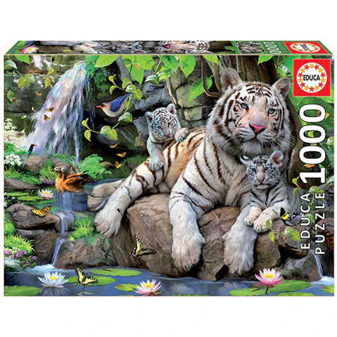 Educa Puzzle Collection White Tigers 1000-Piece Puzzle