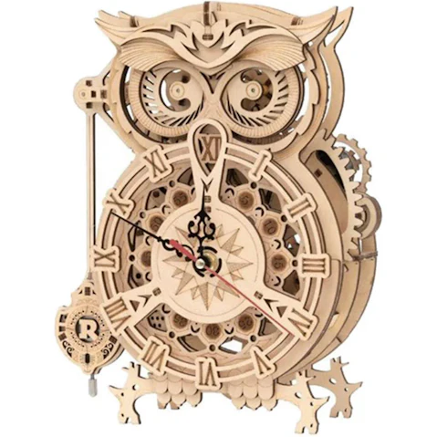 Robotime Mechanical Gears 3D Wooden Puzzle - Owl Clock