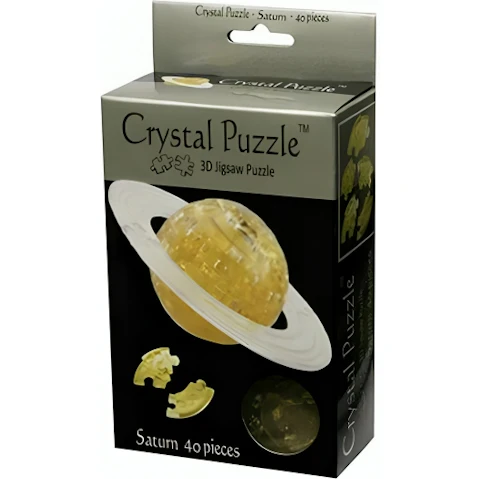 Ventura Games 40 Piece 3D Crystal Puzzle - Golden Saturn