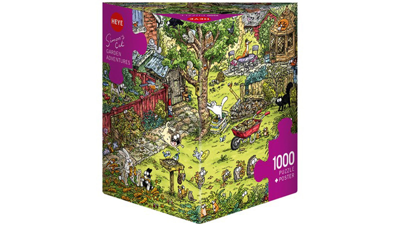 Heye Simon's Cat Garden Adventure 1000-Piece Triangular Jigsaw Puzzle
