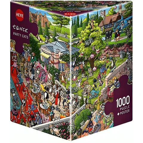 Heye 1000 Piece Triangular Jigsaw Puzzle - Party Cats