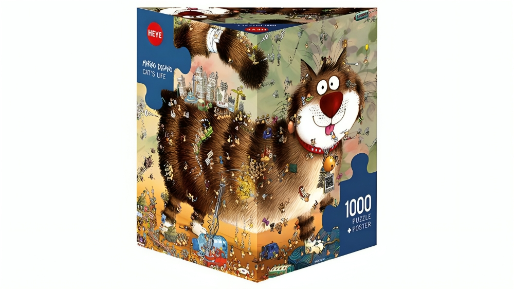 Heye 1000 Piece Degano Triangular Jigsaw Puzzle - Cats Life