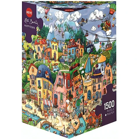 Heye 1500 Piece Triangular Jigsaw Puzzle - Happy Town