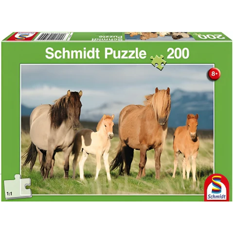 Schmidt Spiele 200 Piece Jigsaw Puzzle - Famly of Horses