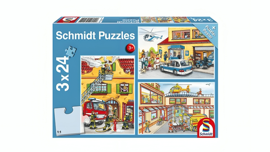 Schmidt Spiele 3 x 48 Piece Jigsaw Puzzle - Fire and Police