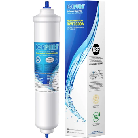 Icepure 1/4inch RFC0300A Inline Fridge Water Filter Replacement