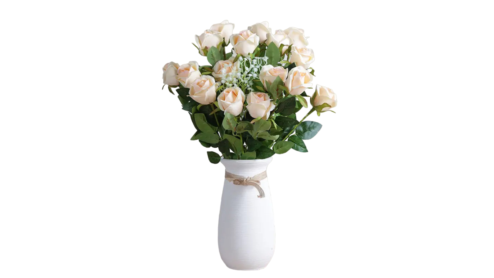 TM 10 Piece Champagne Snow Mountain Artificial Roses