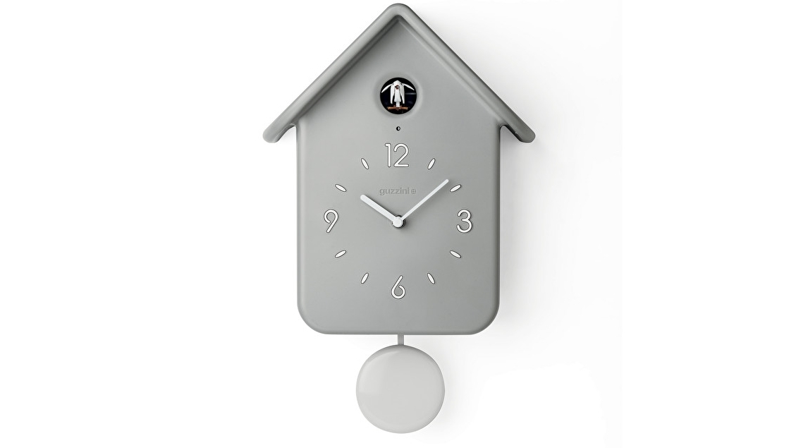 Guzzini QQ Cuckoo Clock with Pendulum Grey Harvey Norman