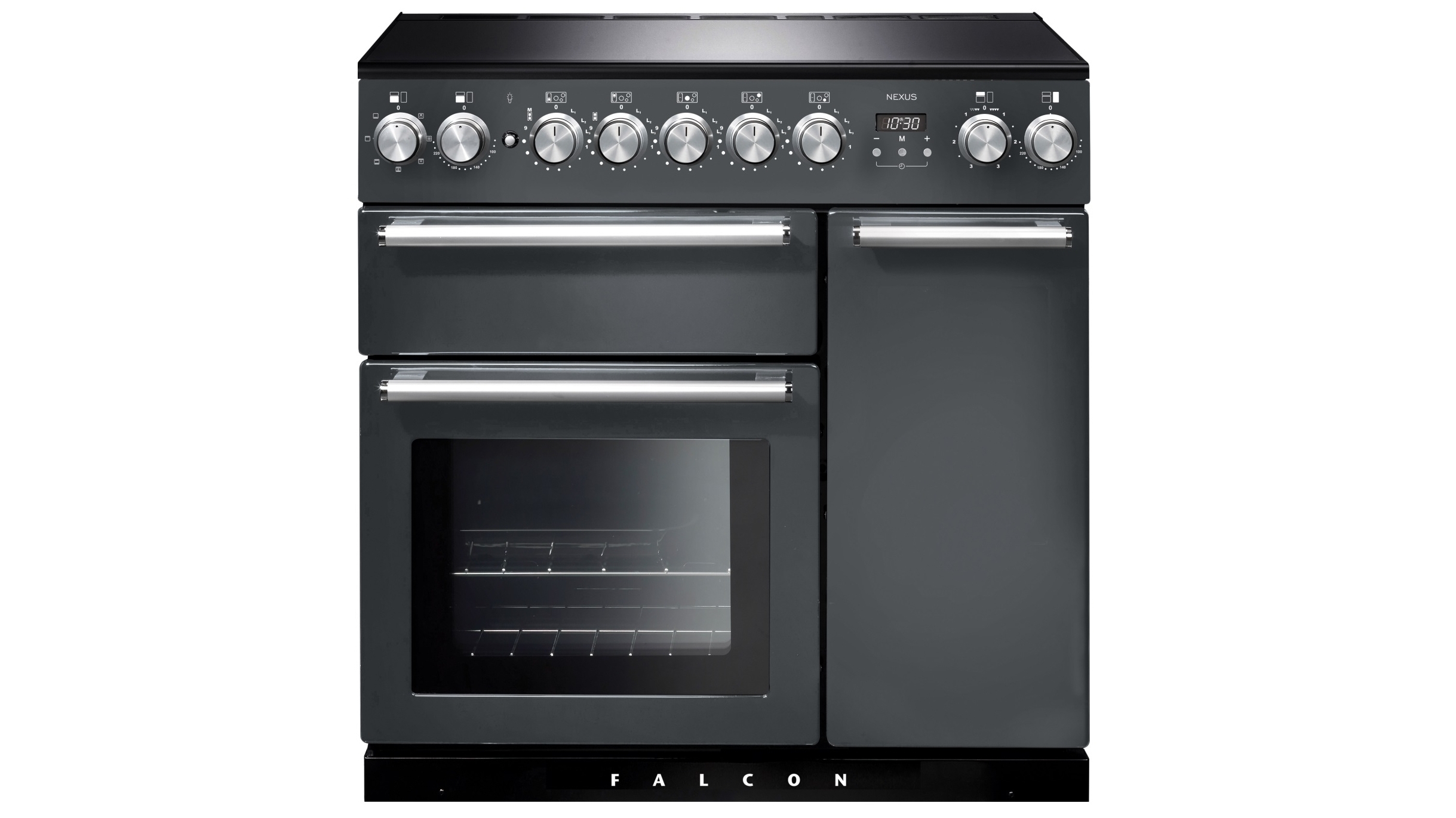 Falcon Nexus 900mm Chrome Fitting Freestanding Induction Cooker - Slate