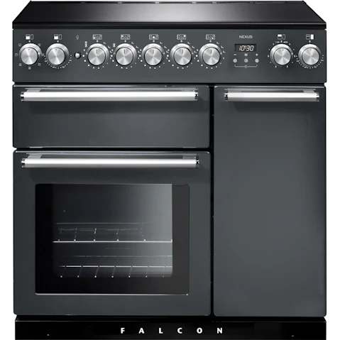 Falcon Nexus 900mm Chrome Fitting Freestanding Induction Cooker - Slate