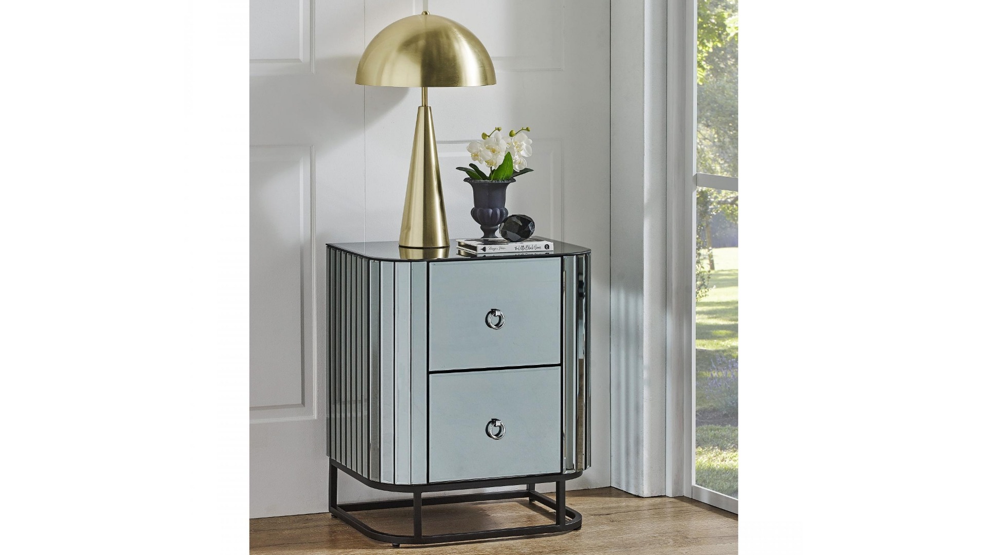 Garland 2-Drawer Black Bedside Table