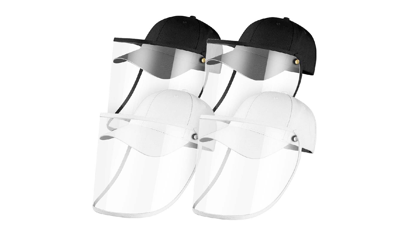 Puredi 4X Hat Face Shield Adult Black/White