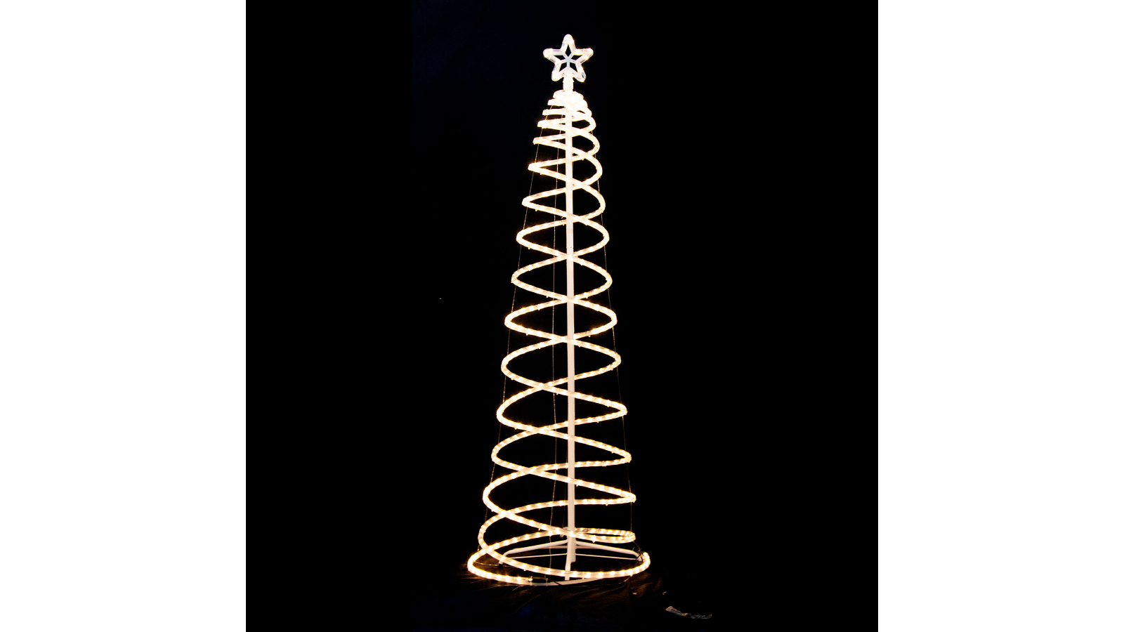 Hisen 185cm LED Spiral Rope Light Christmas Tree Star Motif - Warm White