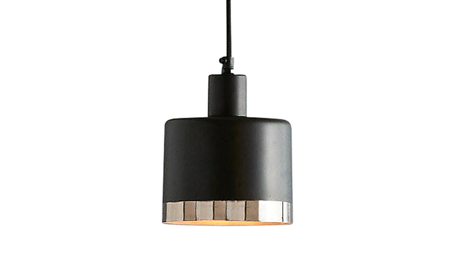 Zaffero 15cm Montreux Drum Hanging Pendant Light - Black/Nickel