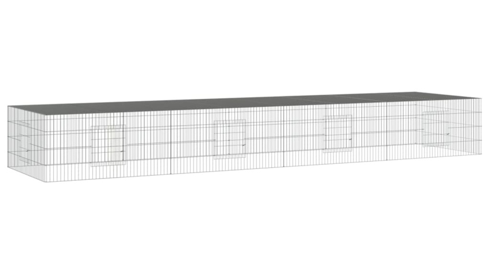 vidaXL 4-Panel Galvanised Iron Rabbit Cage - 433 x 109 x 54cm