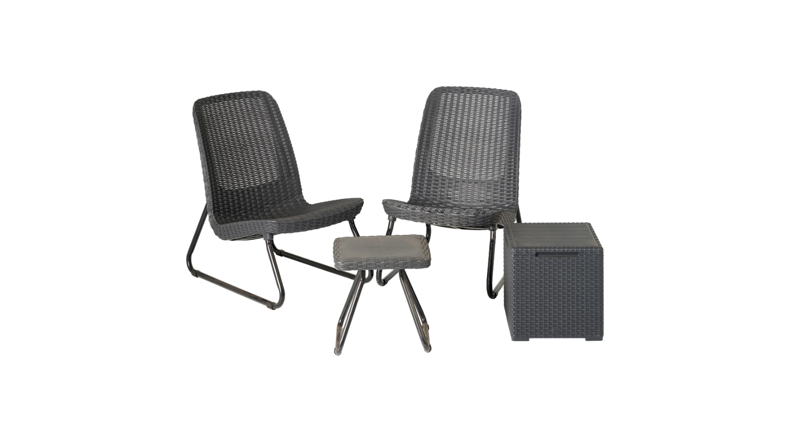 Keter 4Piece Rio Patio Set with Storage Side Table Harvey Norman