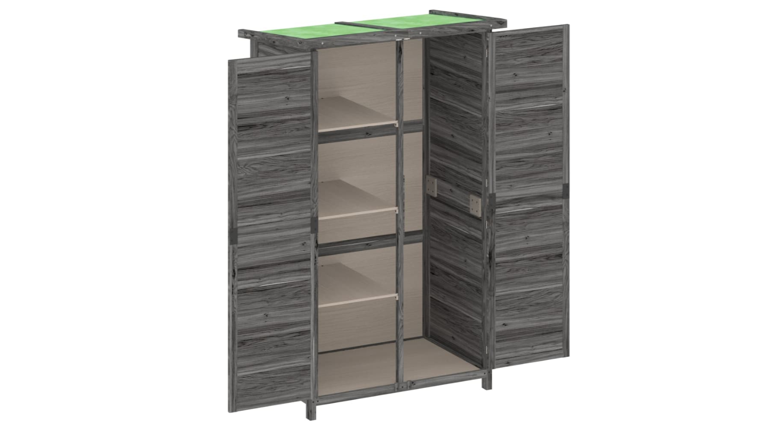vidaXL Grey Solid Pine Wood Garden Tool Shed - 83 x 57 x 140cm