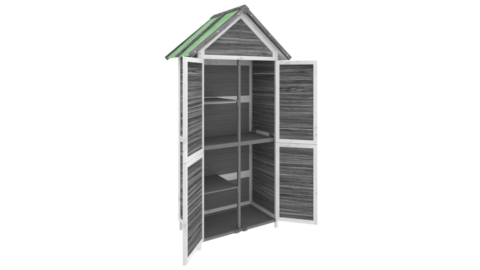 vidaXL Grey Solid Pine Wood Garden Tool Shed - 89 x 52.5 x 175cm