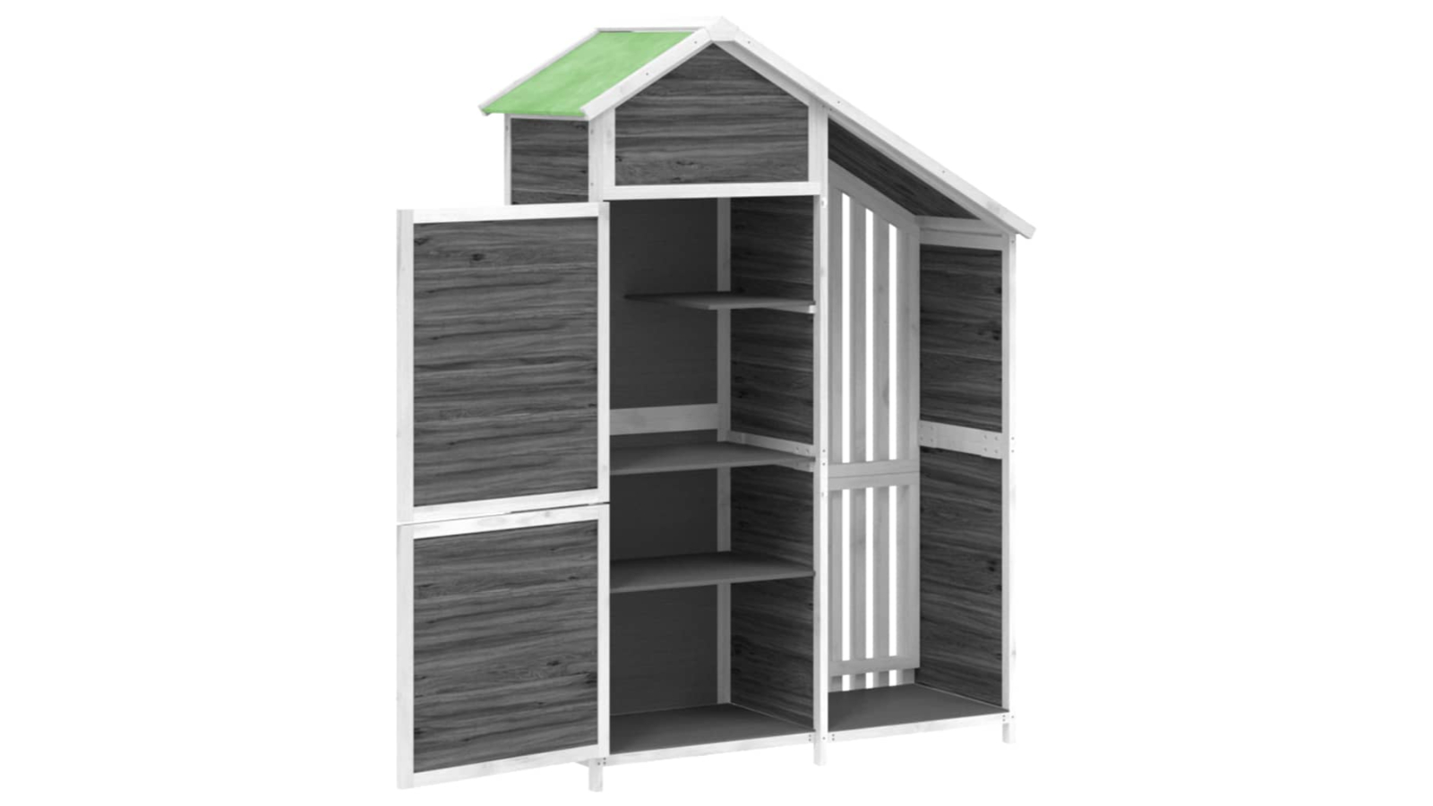 vidaXL Grey Solid Pine Wood Garden Tool Shed - 120 x 53.5 x 170cm