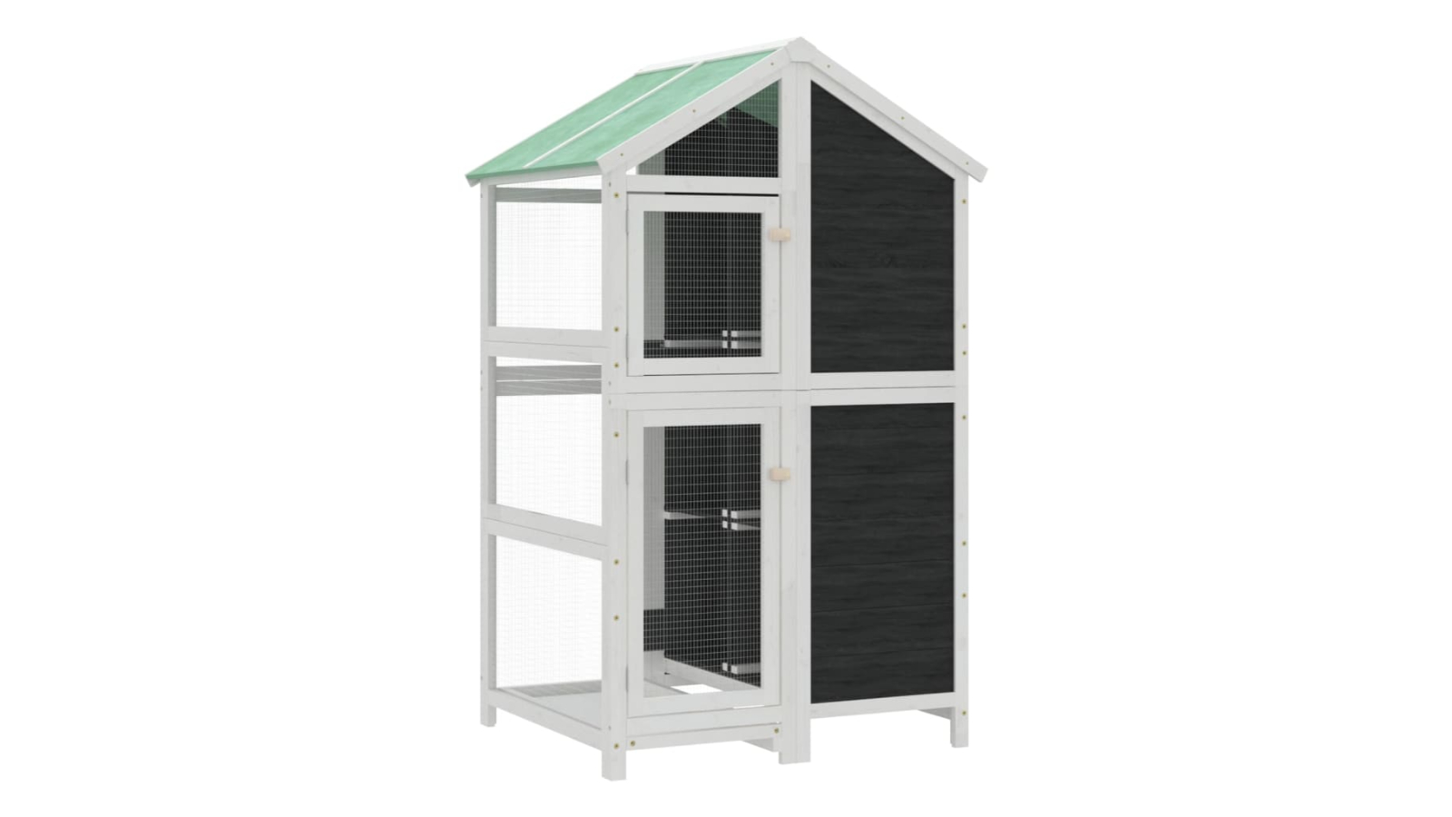 vidaXL Grey Solid Pine Wood Bird House