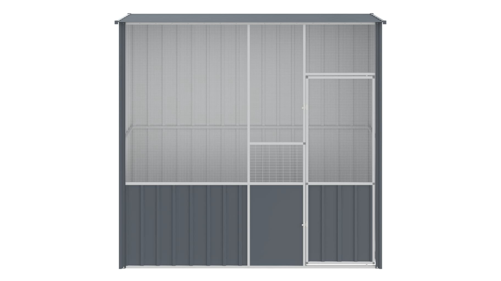 vidaXL Galvanised Steel 215 x 78 x 200cm Bird Cage - Anthracite