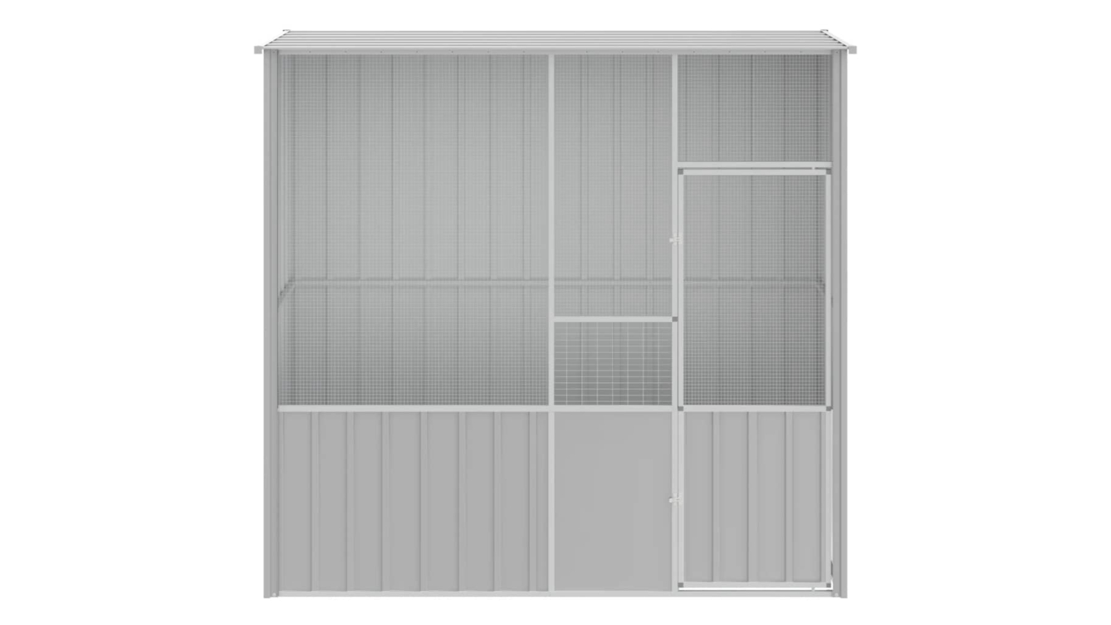 vidaXL Galvanised Steel 215 x 78 x 200cm Bird Cage - Grey