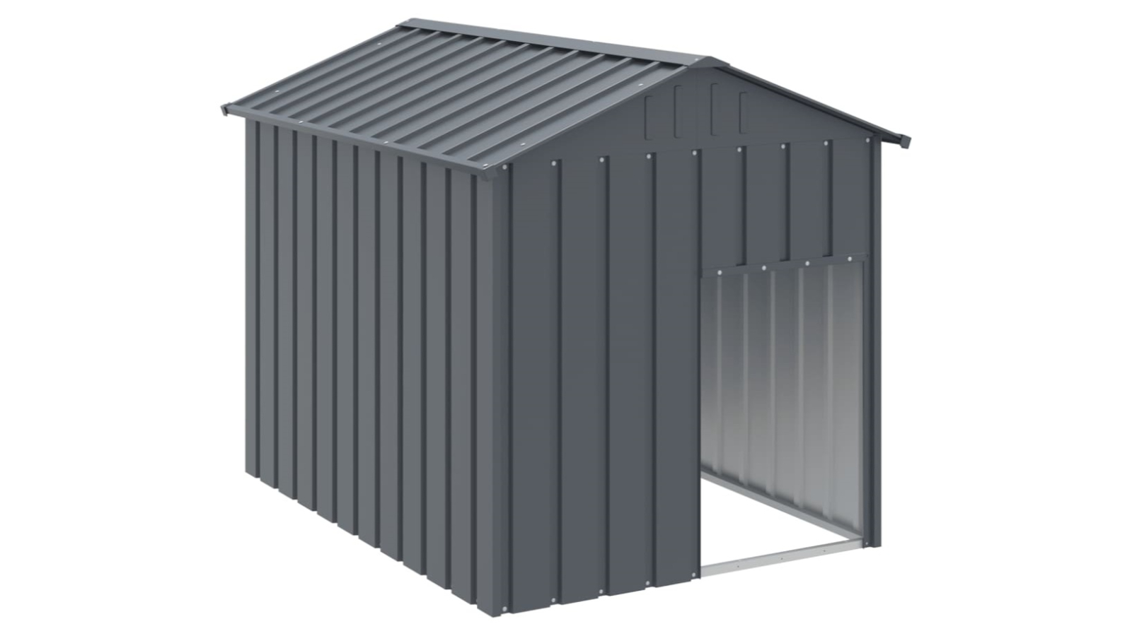 vidaXL Anthracite Galvanised Steel Dog House with Roof - 117 x 153 x 123cm