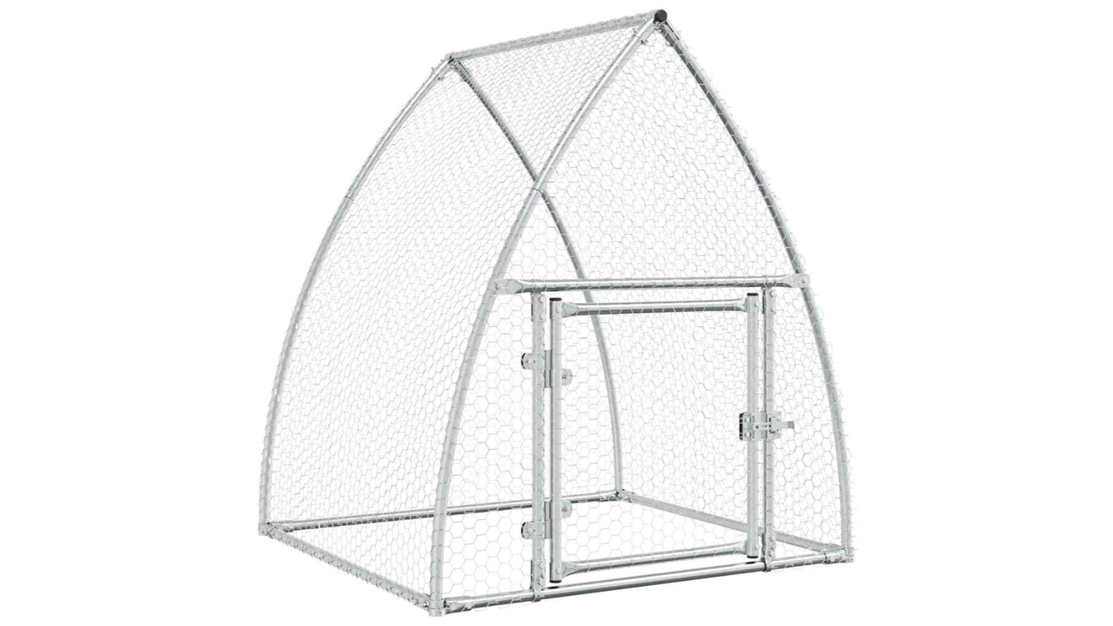 vidaXL Silver Galvanised Steel Chicken Cage - 100 x 105 x 120cm