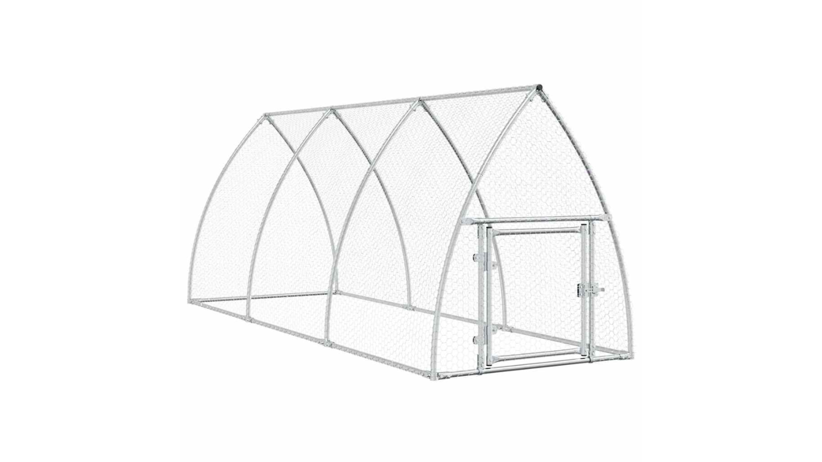 vidaXL Silver Galvanised Steel Chicken Cage - 300 x 105 x 120cm