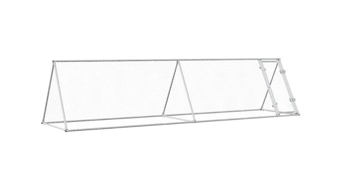 vidaXL Silver Galvanised Steel Chicken Cage - 400 x 105 x 91cm