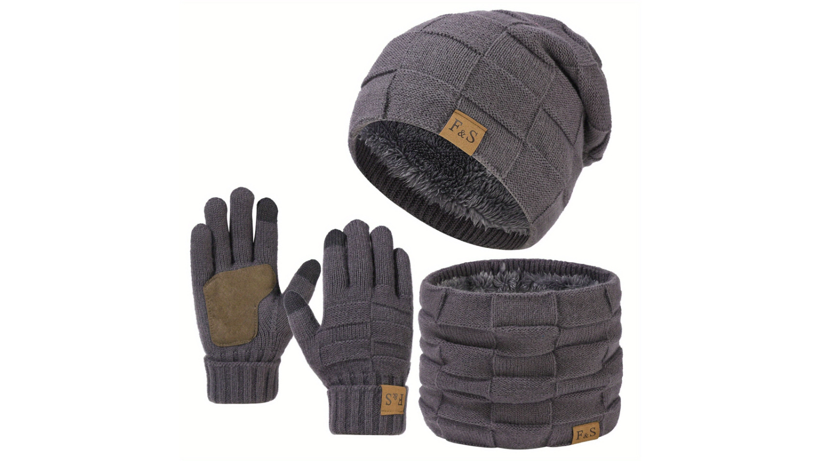 NNETM 3 Piece Superhero Winter Knit Set for Men