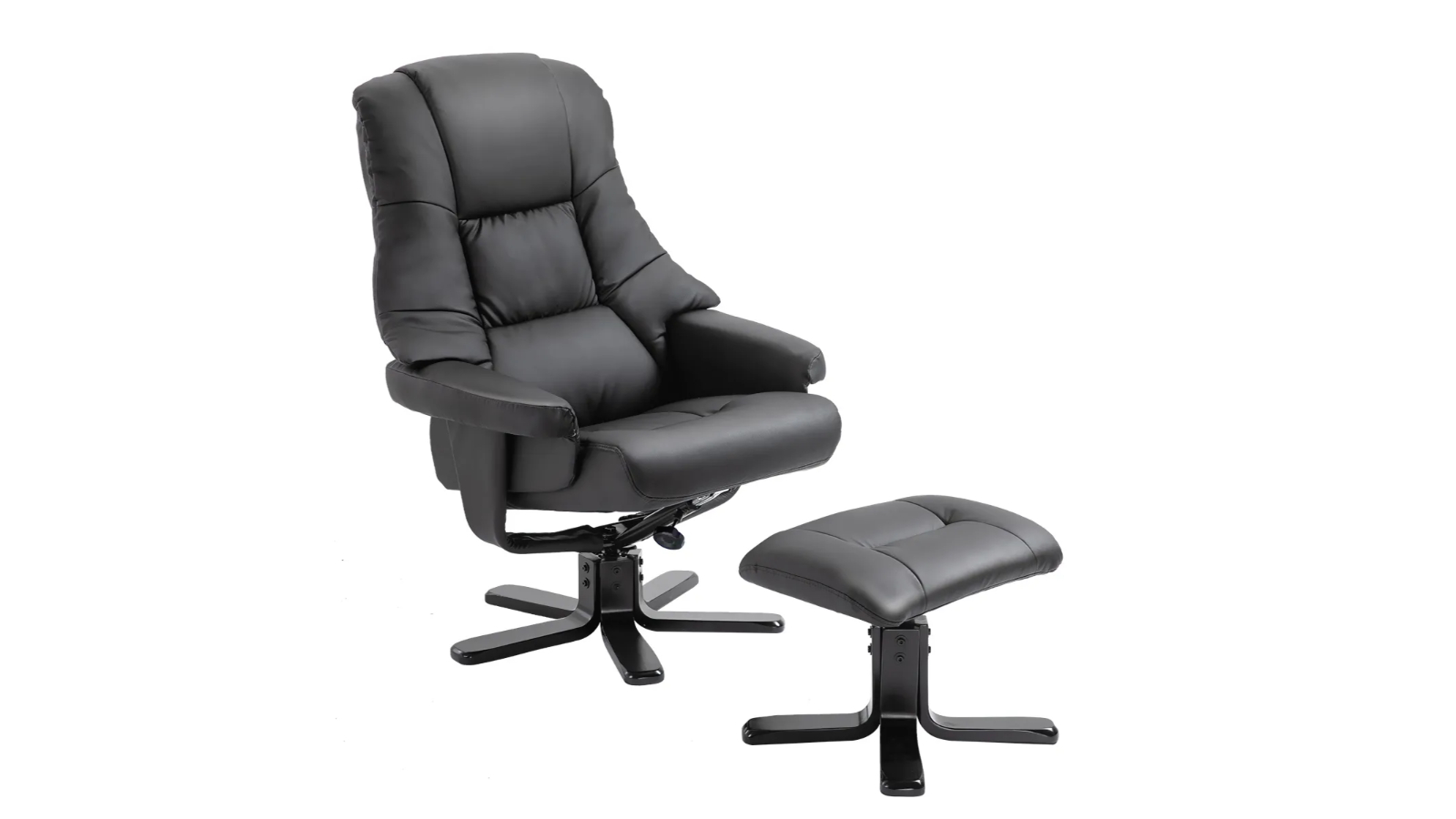 Luxdream PU Leather Armchair Lounge Sofa Couch Ottoman Footrest Office Recliner Chair