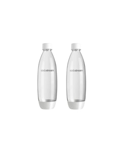 SodaStream 1L Dishwasher Safe Fuse Twin Pack Bottles - White