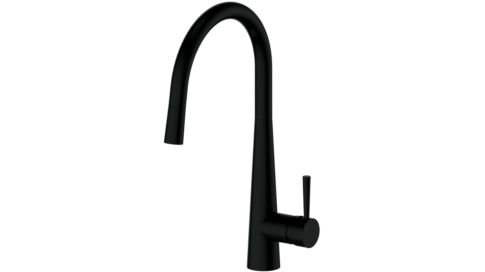 Greens Galiano Gooseneck Pull Down Sink Mixer Matte Black Harvey Norman
