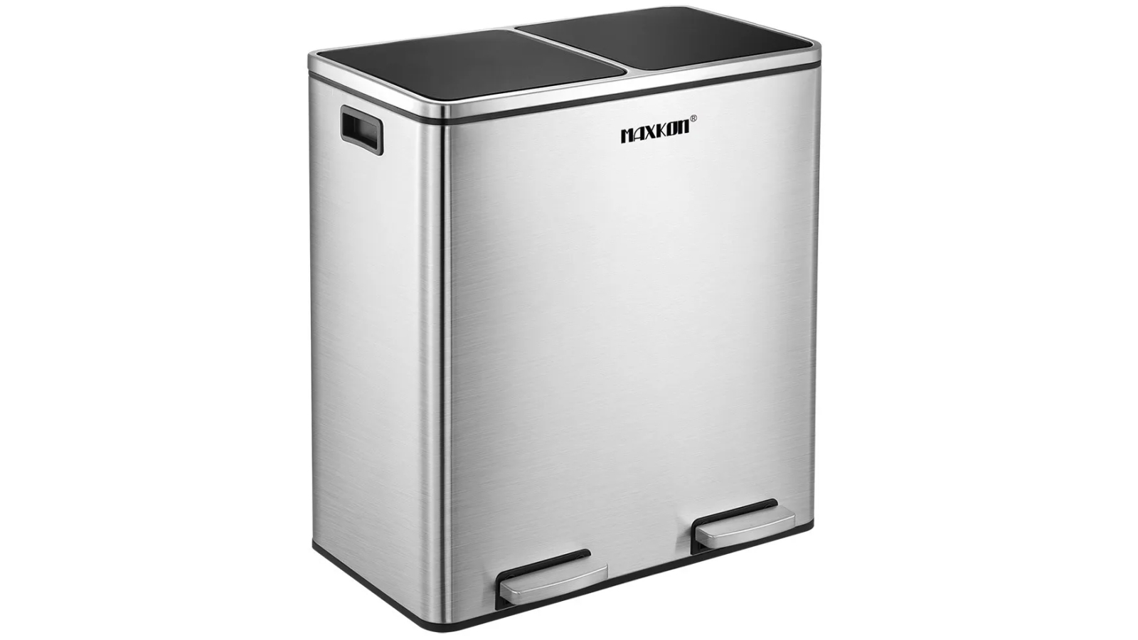 Maxkon 60L Dual Compartmet Stainless Steel Bin with Pedals