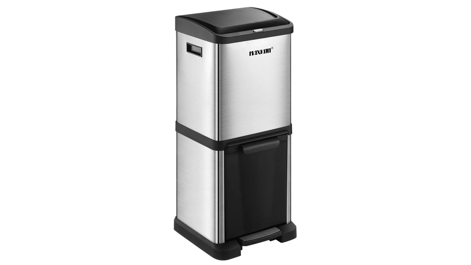 Maxkon 34L Two Layer Press Top Stainless Steel Pedal Bin
