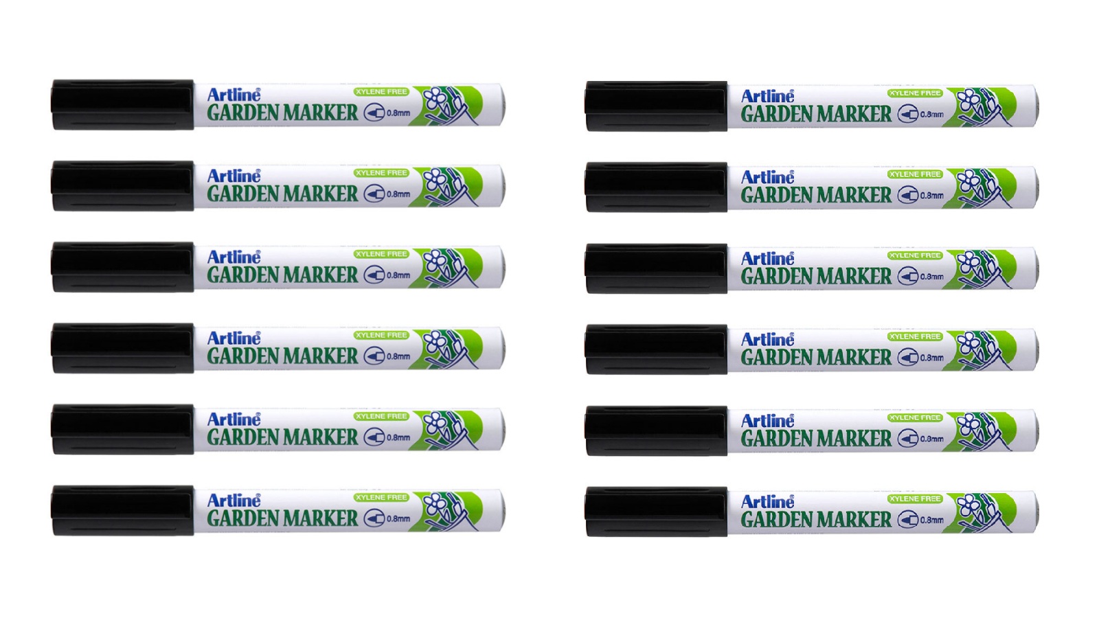 Artline Pack of 12 Bullet Nib Garden Marker - Black