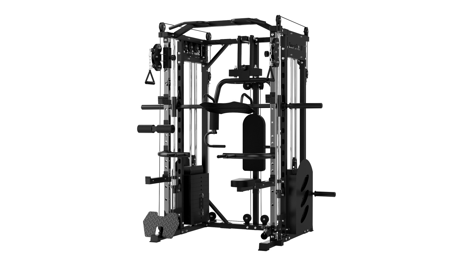 SmartFit M1 Ultra Smith Machine Home Gym + Bench with Arm and Leg + 7ft Olympic Barbell + 100kg Weights