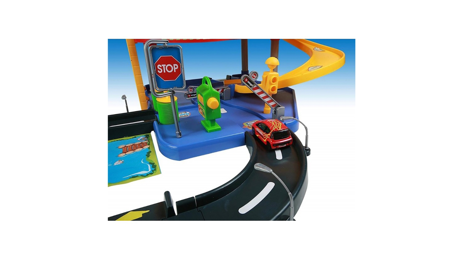 BBurago Garage Playset Street Fire Auto Pista