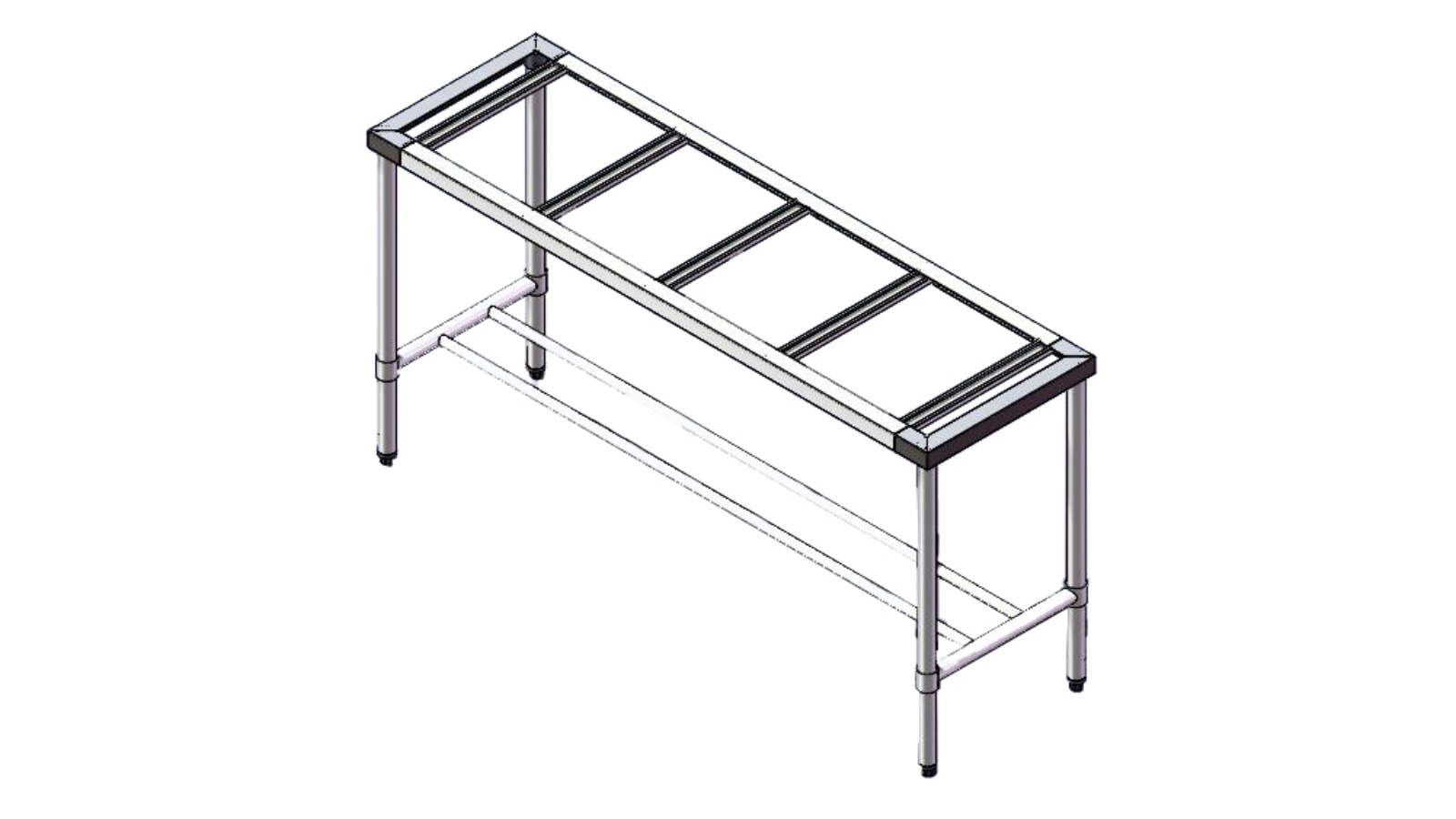 F.E.D Commercial 1800-5-WB-S S/S Legs with Double Centre Brace - 50cm Deep