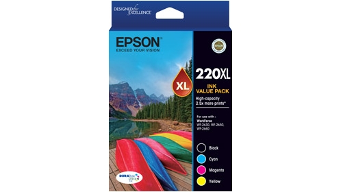 Epson 220XL DURABrite Ultra High Capacity Ink Cartridge Value Pack