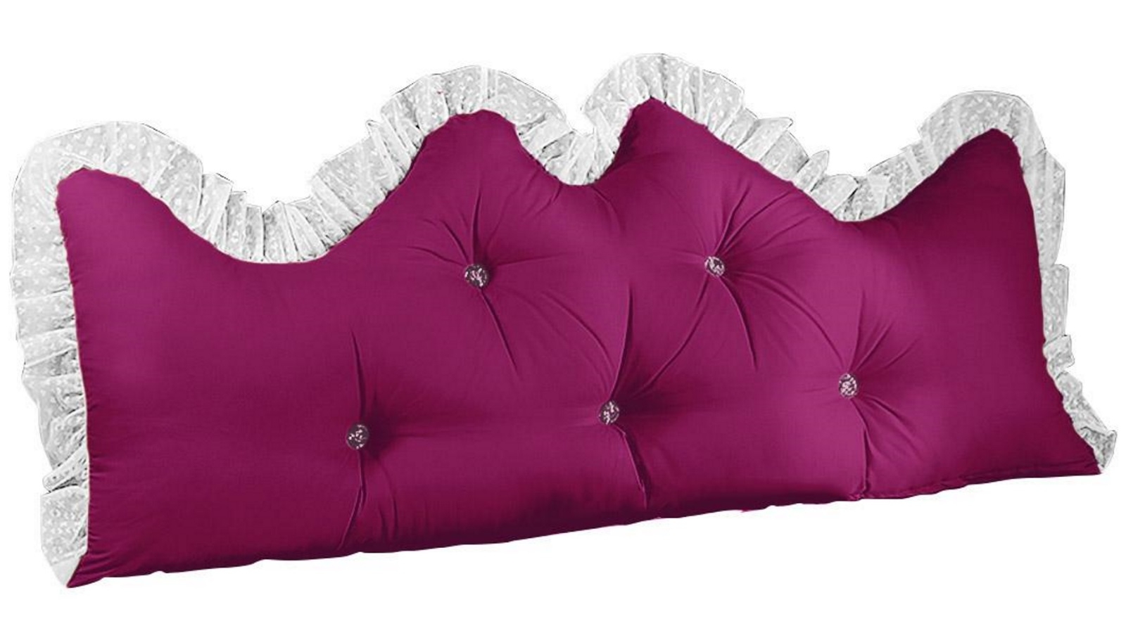 SOGA 180cm Burgundy Princess Bed Pillow Headboard Backrest Bedside Tatami Sofa Cushion with Ruffle Lace Home Decor