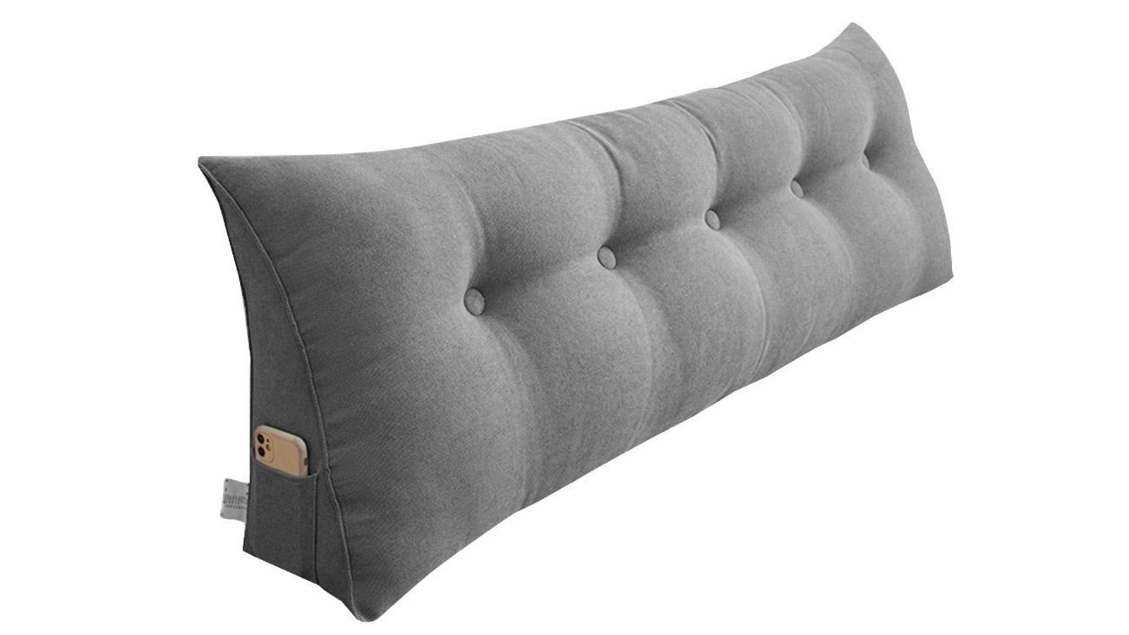 SOGA 180cm Silver Triangular Wedge Bed Pillow Headboard Backrest Bedside Tatami Cushion Home Decor
