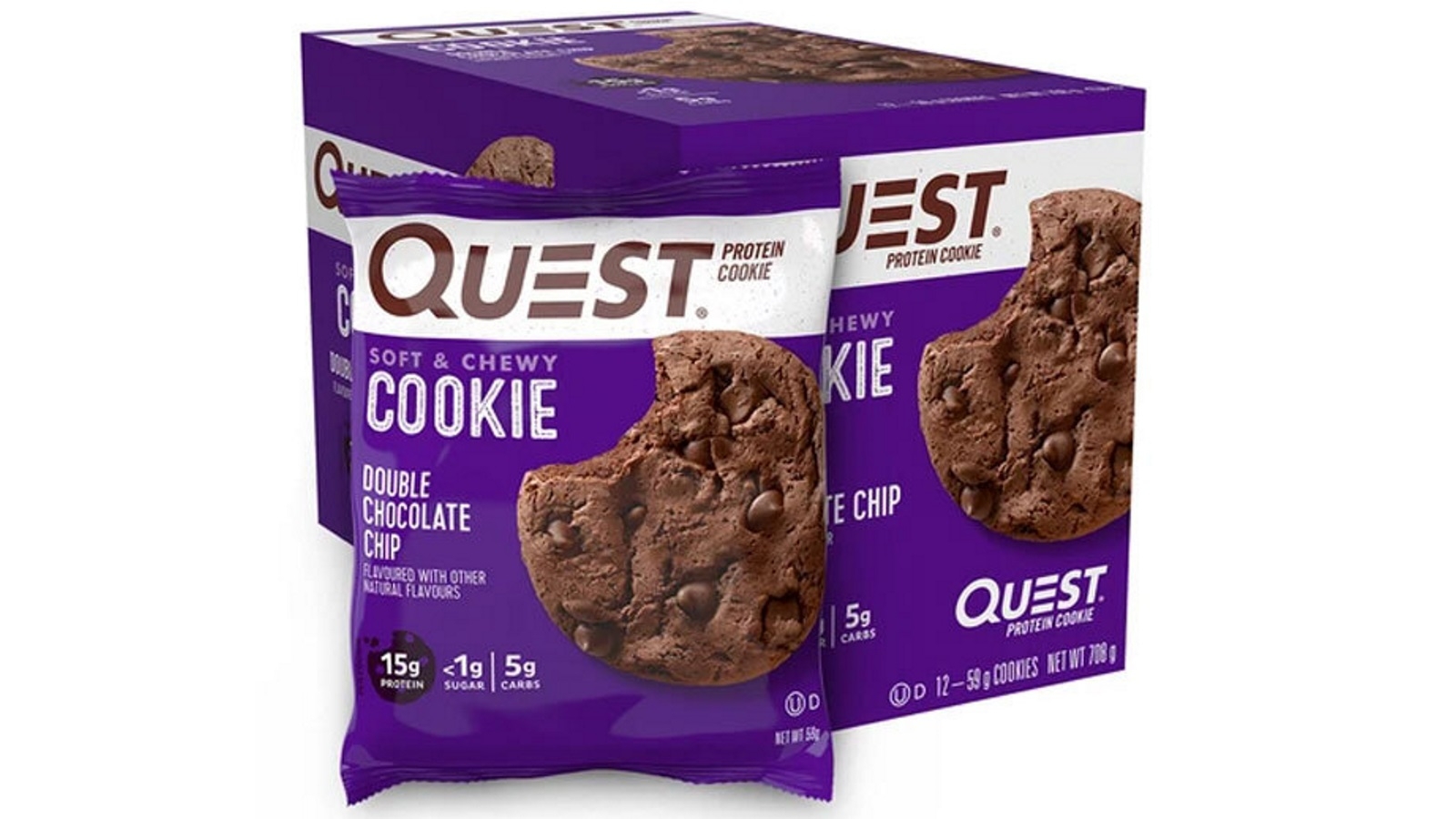 Quest 12-Pieces 59g Protein Cookie - Double Chocolate Chip