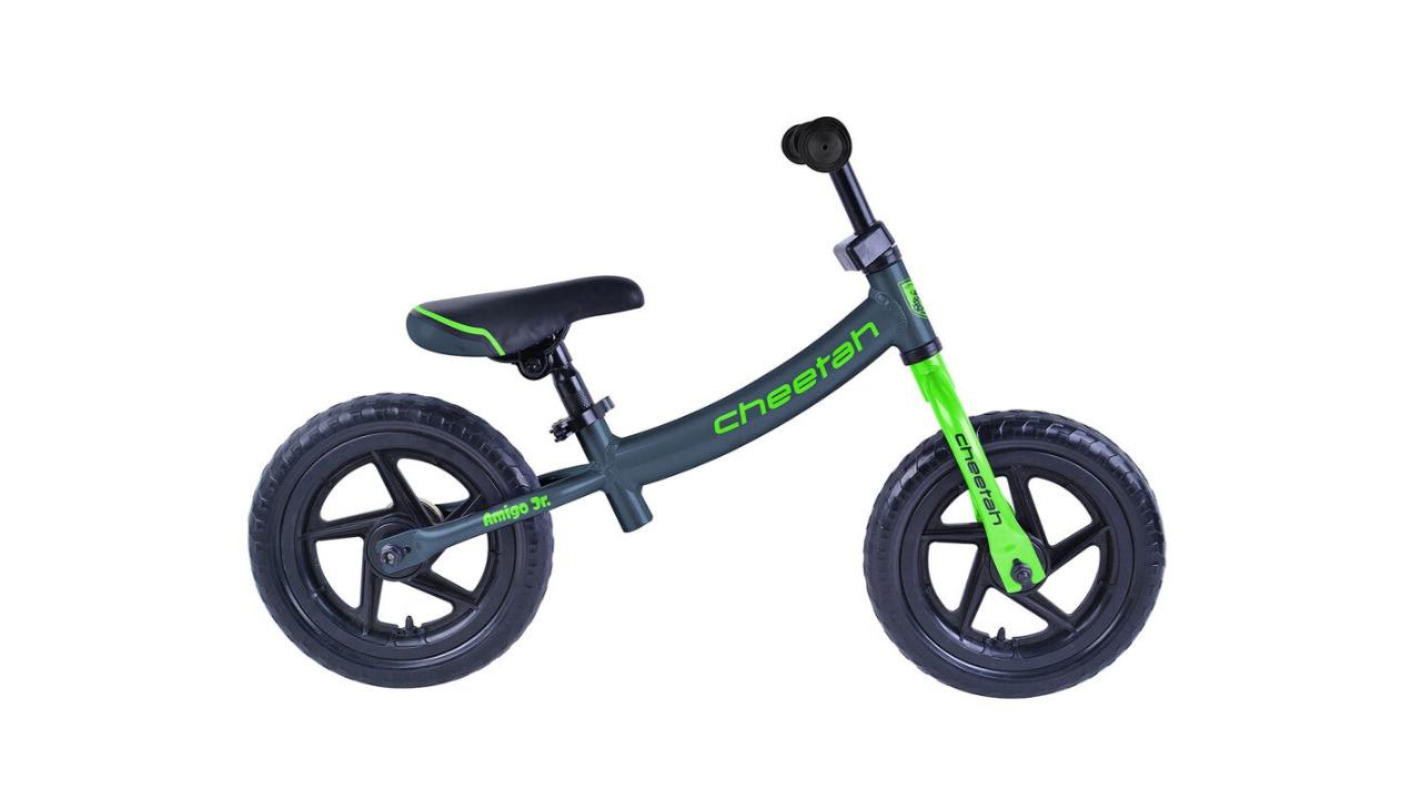 Cheetah 12inch Kids Amigo Boys Jr Balance Bike - Charcoal/Neon Green