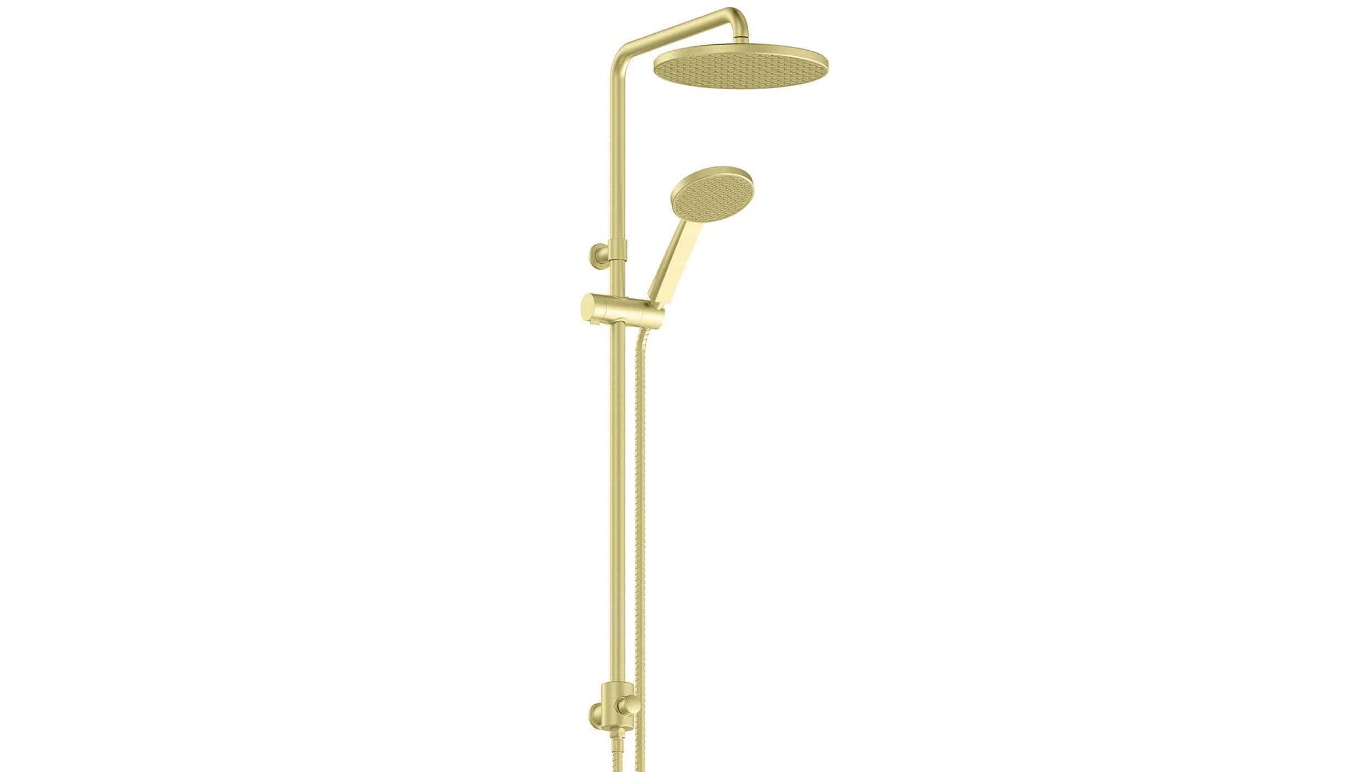 Greens Glide RainBoost Twin Rail Shower - Brushed Brass